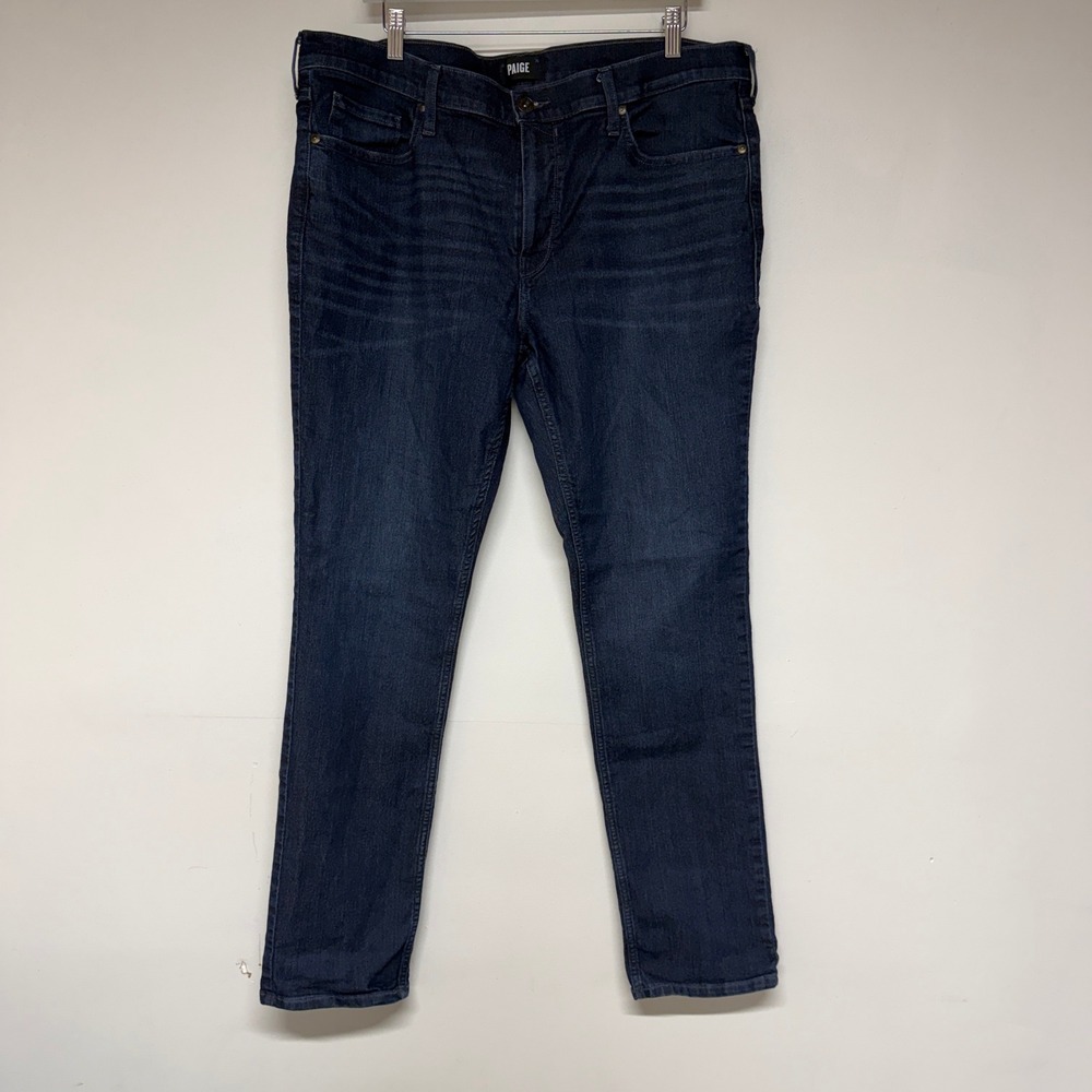 PAIGE Lennox Slim Fit Jeans Mens Size 38 Dark Wash Indigo Blue